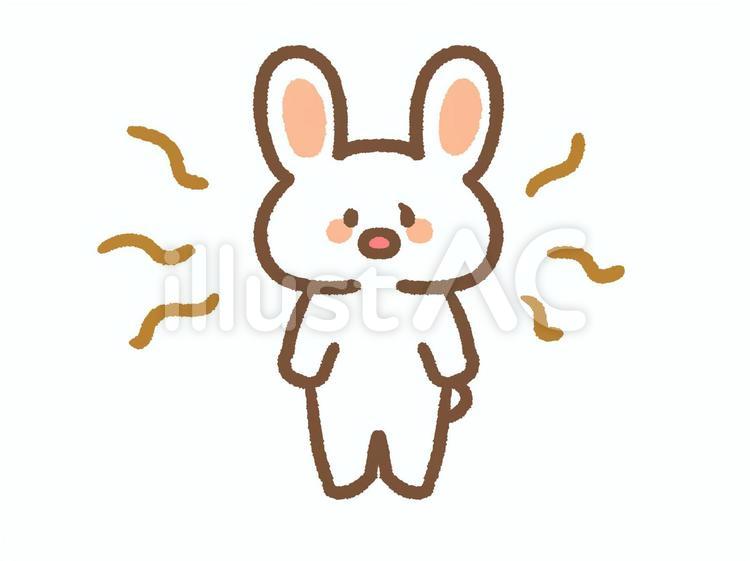 なんだかぷ～ん うさぎ,体臭,匂いのイラスト素材
