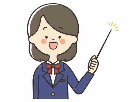 説明する女子学生 女の子,高校生,中学生,説明,教える,解説,プレゼン,発表,ポイント,注目のイラスト素材