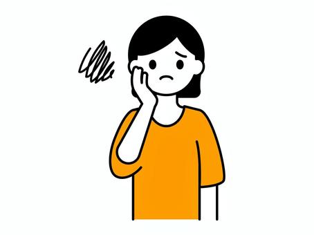 体調不良・悩み・モヤモヤ01 人物,女性,20代,30代,40代,上半身,医療,体調不良,風邪,pmsのイラスト素材