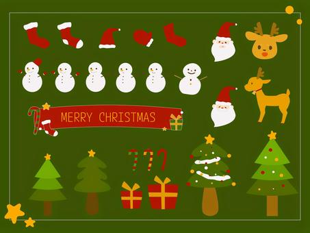 Christmas material set, christmas, set, winter, JPG, PNG and AI