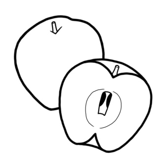 梨　セット　白黒