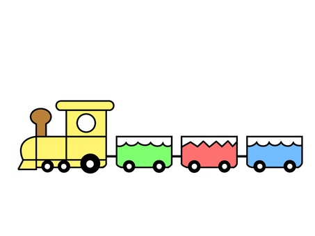 園だより等に使えるカラフルでかわいい汽車 機関車,汽車,列車,電車,乗り物,客車,かわいい,カラフル,幼児,子供のイラスト素材