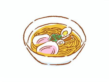 ラーメン ラーメン,麺,スープ,チャーシュー,煮卵,ナルト,ネギ,メンマ,器,和食のイラスト素材