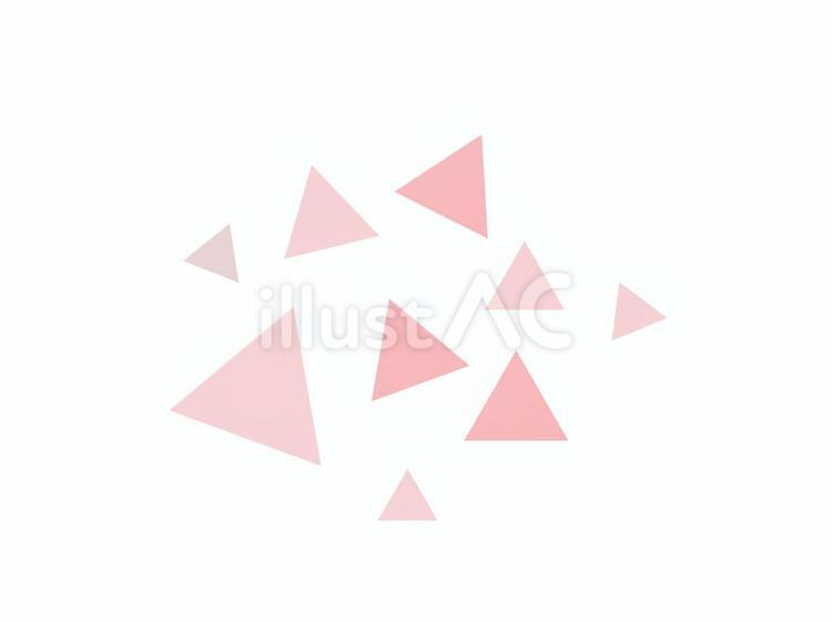 大きさの異なる三角の集まったアイコン 三角,ピンク,飾りのイラスト素材