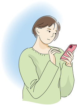 スマホを見る女性, 智能手机, 智能手机, 携带, JPG, PNG 和 AI