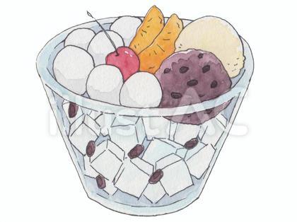 あんみつ 水彩
