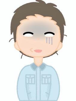 作業着男性どん引き 作業着,どん引き,困惑,蒼白,青ざめる,白目,仕事,労働,人物,男性のイラスト素材