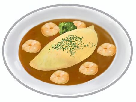オムライスカレー（海老入り）
