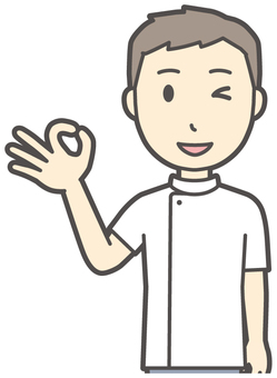  理学療法士男-035-バスト オッケー,理学療法士,整体師,白衣,医療,病院,柔道整復師,カイロプラクティック,鍼灸師,マッサージ師のイラスト素材