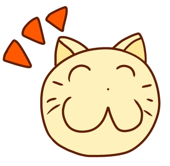 笑う猫 笑い,笑顔,猫,かわいい,ペット,生き物,動物,手書き,表情のイラスト素材