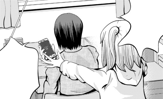 漫画吹き出しお兄ちゃんと妹後ろ姿