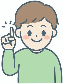 男の子　point 子供,男の子,小学生,少年,人,ポイント,案内,注目,重要,おススメのイラスト素材