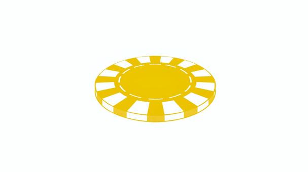 カジノチップ　斜め　黄色 カジノチップ,ギャンブル,カラフル,ポーカーチップ,おもちゃ,ゲーム,カジノグッズ,ボードゲーム,テーブルゲーム,カジノクラブのイラスト素材
