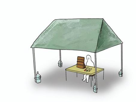 マルシェ マルシェ,テント,机,野外,タープ,販売のイラスト素材