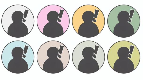 びっくりするSNSアイコン sns,バストアップ,発見,驚く,びっくり,アイコン,シルエット,マークのイラスト素材