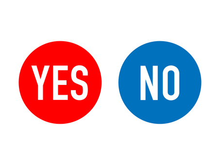 YES＆NO アイコン 赤＆青 yes,no,イエス,ノー,文字,丸,バツ,はい,いいえ,要求のイラスト素材