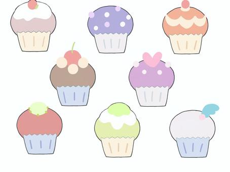 かわいいカップケーキのセット