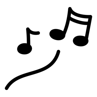 音符　音楽 音符,音楽,音,鼻歌,伴奏,bgm,線,シンプル,白黒,線画のイラスト素材