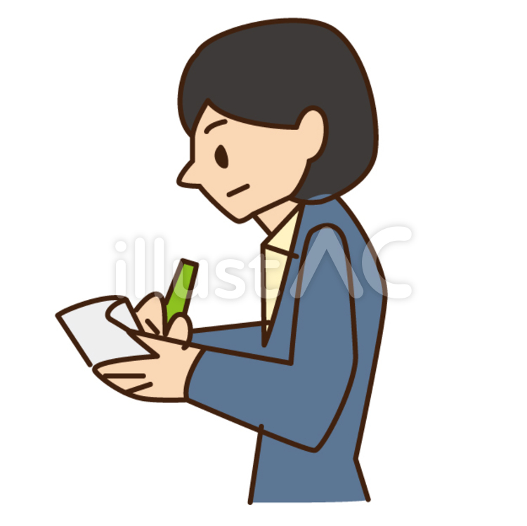 メモ メモ,人,女性のイラスト素材