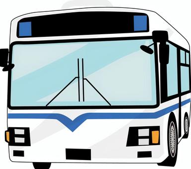 路線バス　 路線バス,公共交通,ローカル,移動,車体,正面,ライン,青のイラスト素材