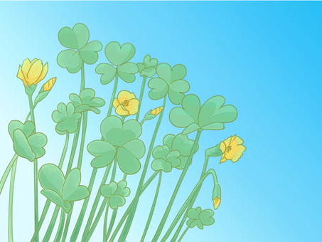 花と青空 花,植物,喜び,輝く心,春,夏,ハート型,道端,多年草,野草のイラスト素材