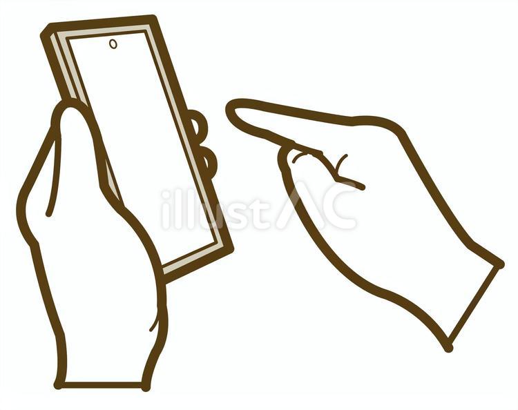 スマホを持つ手18（単色） スマホ,アイコン,あしらいのイラスト素材