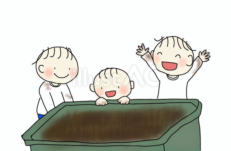 種を植えたよ　カラー 栽培,プランター,子どものイラスト素材