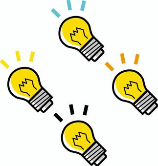 電球輝きライト 電球,電気,豆電球,ライト,光,輝き,ひらめき,アイデア,マーク,ピクトグラムのイラスト素材