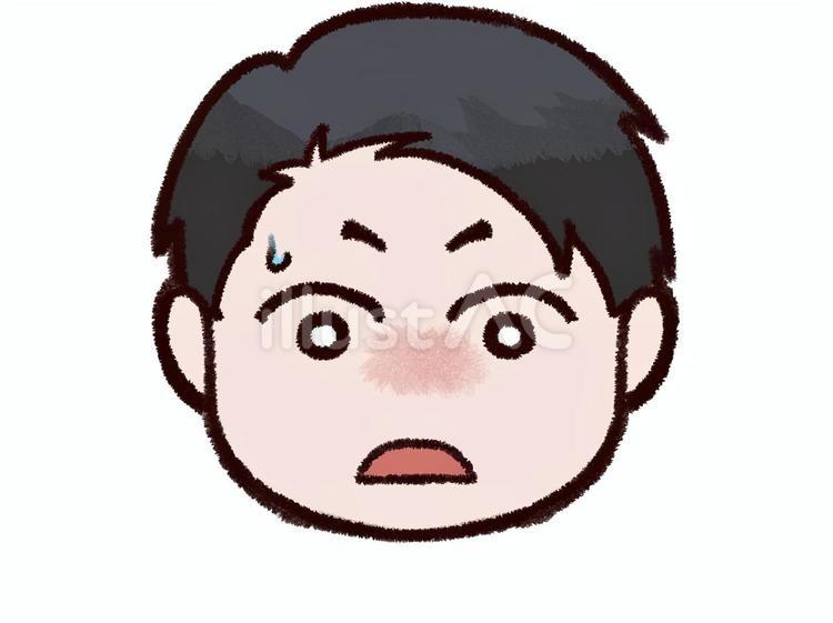 男性の顔イラスト（驚き） 男性,驚き,びっくりのイラスト素材