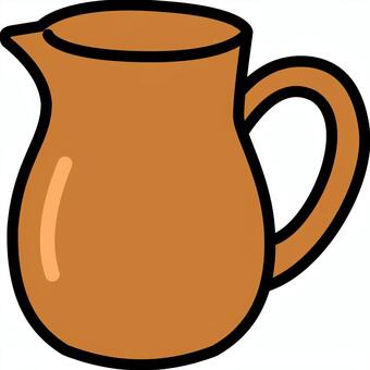 茶色のピッチャーです。 ピッチャー,シンプル,水差し,ポット,水筒,キッチン,雑貨,容器,水飲み,水入れのイラスト素材