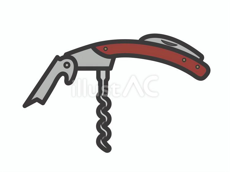 ソムリエナイフ07 ソムリエナイフ,ワインオープナー,栓抜きのイラスト素材