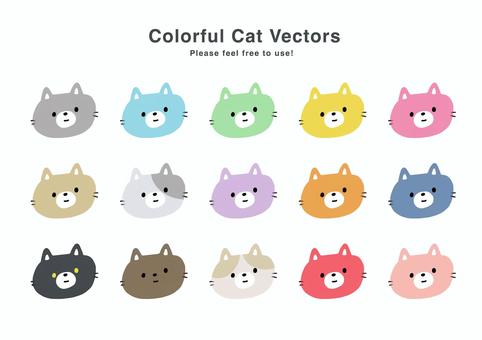Vector set of colorful cats, Vector set of colorful cats, cat, pop, cute,