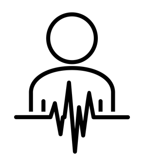 人物と鼓動 脈,波線,人物,心拍,アイコン,黒のイラスト素材