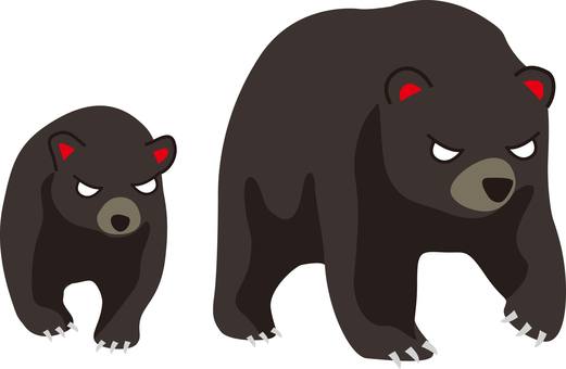 危険な親子熊 危険な親子熊 熊,凶暴,親子,野生,ヒグマ,ツキノワグマ,動物,襲う,山歩き,渓流釣りのイラスト素材