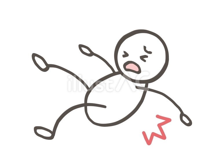 棒人間　滑って転ぶ 棒人間,人,転ぶのイラスト素材