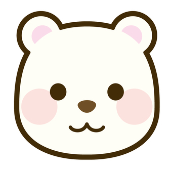 Illustration, polar bear, animal, face, 