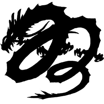 青龍 竜,龍,青龍,ドラゴン,蛇,シルエット,タトゥーのイラスト素材