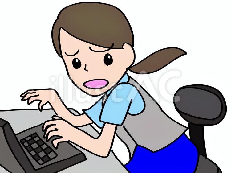 忙しいの！ 女性,会社員,事務員のイラスト素材