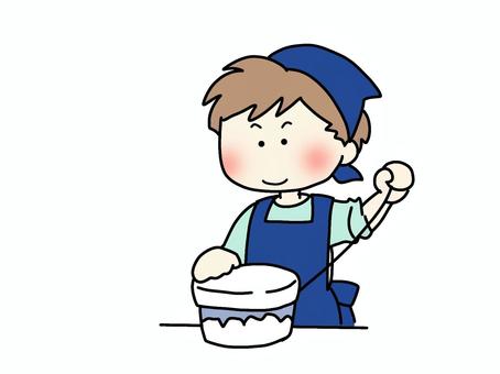 道具を使いみじん切りをする男性 道具を使いみじん切りをする男性 みじん切り,男性,上半身,かわいい,料理,三角巾,エプロン,自炊,趣味のイラスト素材