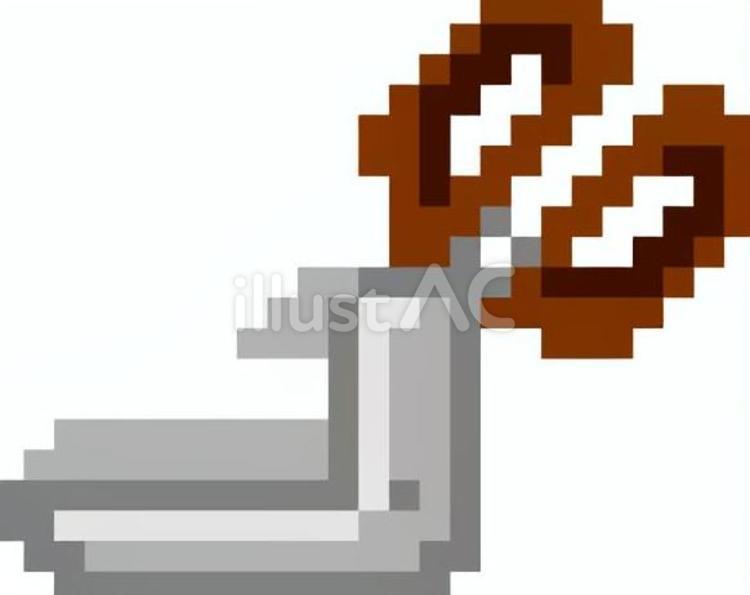 ドット絵の茶色の分別ばさみです。 ドット絵,はさみ,シンプルのイラスト素材