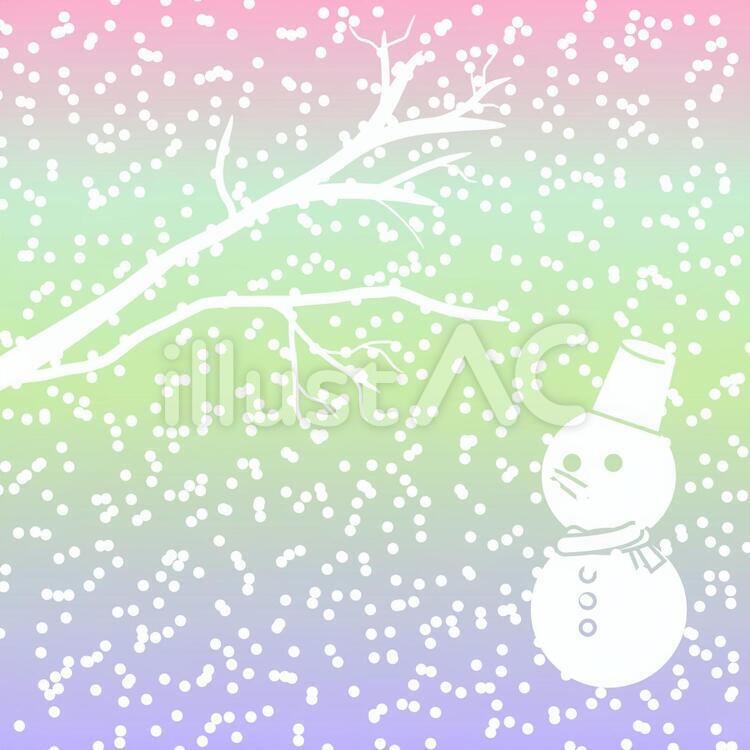 雪　降る　舞う　模様　雪だるま　背景 雪,降る,舞うのイラスト素材