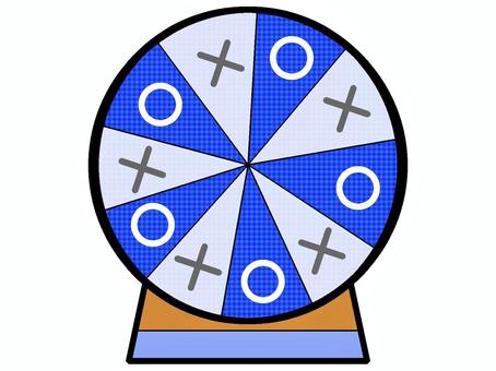 ルーレットのアイコン『青』 ルーレット,円盤,回転,止める,当たり,はずれ,モチーフ,カラー,ゲーム,運試しのイラスト素材