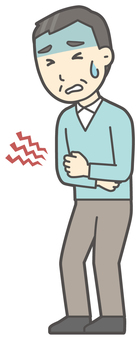 ニット中年男性-072-全身  ニット中年男性-072-全身 腹痛,おじさん,男性,中年,お父さん,パパ,シニア,ミドルエイジ,人物,かわいいのイラスト素材