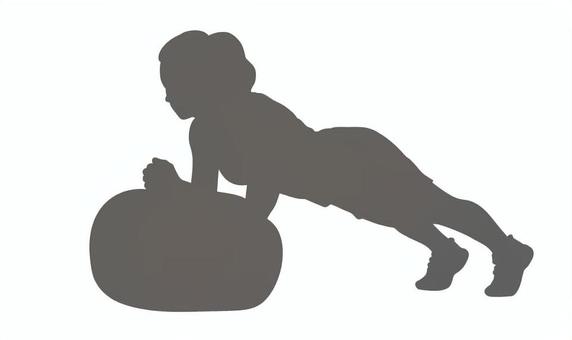 バランスボールをしている女性のシルエット シルエット,トレーニング,女性,ベクター,エクササイズ,バランスボール,筋トレ,体幹,訓練,指導のイラスト素材