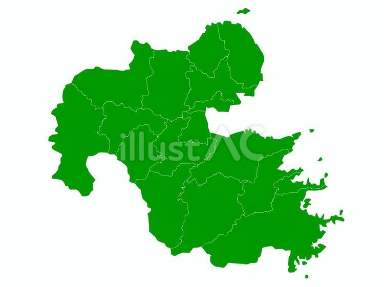 大分県 大分,県,地図のイラスト素材