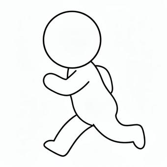 走る棒人間 棒人間,人,シルエット,人間,走る,急ぐのイラスト素材