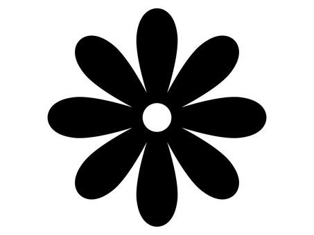 花のシルエット 花,植物,自然,シルエット,黒,モノクロ,シンプル,かわいい,単品,単体のイラスト素材
