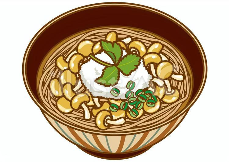 おろしなめこそば-4c そば,大根おろし,なめこのイラスト素材