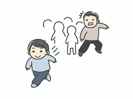 集団から離れてしまう男の子(カラー) 集団から離れてしまう男の子(カラー) 集団,離れる,子ども,男の子,歩く,大人,気づく,発達障害,支援,教育のイラスト素材