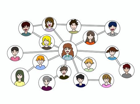 人との関わり 人との関わり 関わり,ネットワーク,縁,接点,コミニケーション,交流,関係,仲間,繋がり,繋がるのイラスト素材